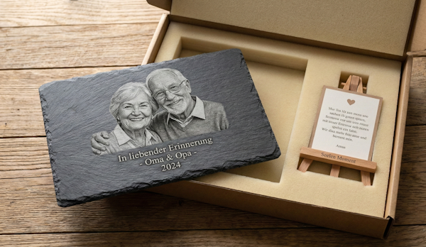 Personalisierte Schieferplatten mit Lasergravur